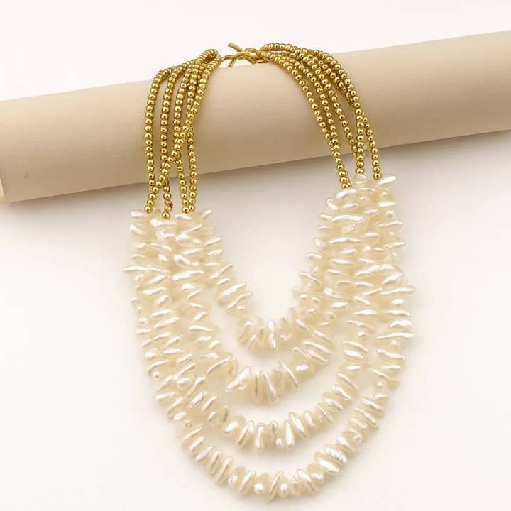 Multi-Layer Gargantilla with Irregular Beads for wholesale by Miss Minna