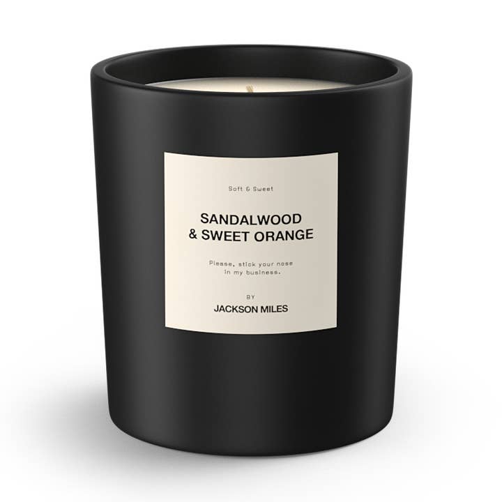 Jackson Miles Sandalwood & Sweet Orange 300ml Soy Wax Candle for wholesale by Jackson Miles