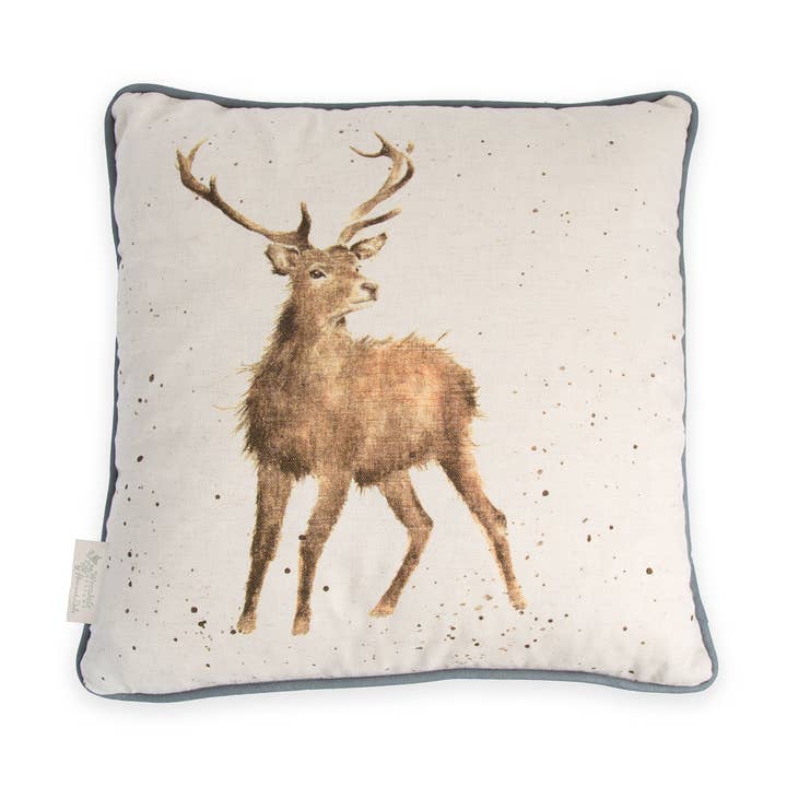 DEER CUSHION 'WILD AT HEART' | COTTON AND LINEN | REMOVABLE COVER | 40X40CM for wholesale by Zenteia