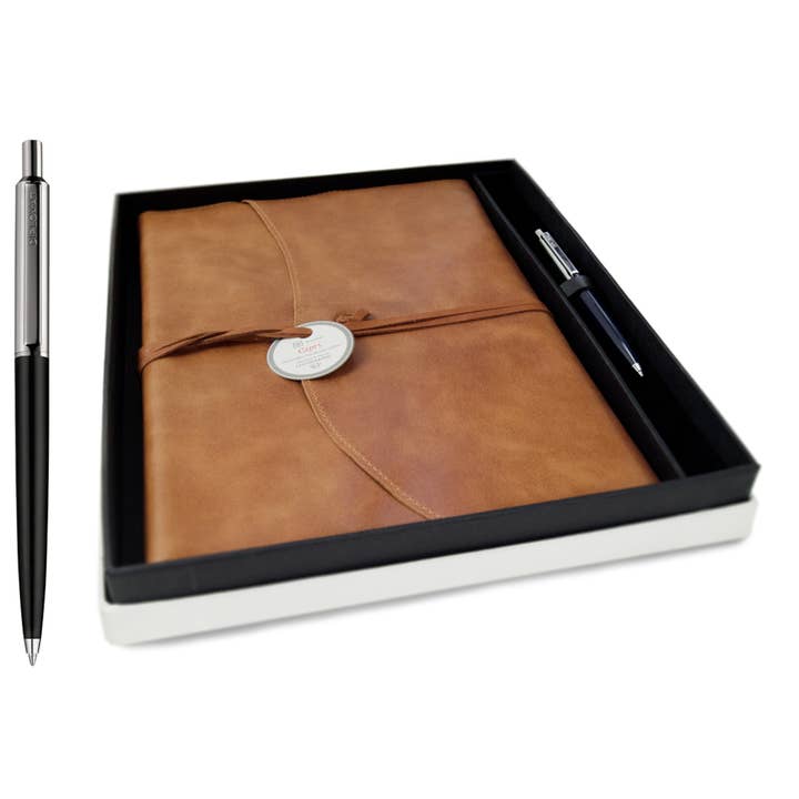 Creatico – Großhandel Tagebuch – Leatherkind Capri Notizbuch, A4, nachfüllbar, Geschenkset mit Stift4