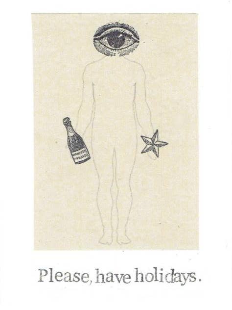 Bitte haben Sie Feiertage Weird Weihnachtskarte | Lustige Feiertagskarte für den Großhandel von BlueSpecsStudio