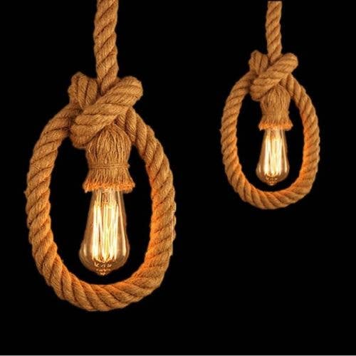 Ledsone - Wholesale Chandelier/Hanging Light - Single Rope Cage Vintage Ceiling Pendant Light Lampshade