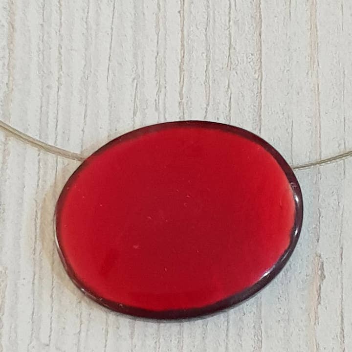 Gloria-Maris - Wholesale Pendant/Charm Necklace - Capiz necklace short / pendant 32 x 40mm / BG-0405 / BG-25331