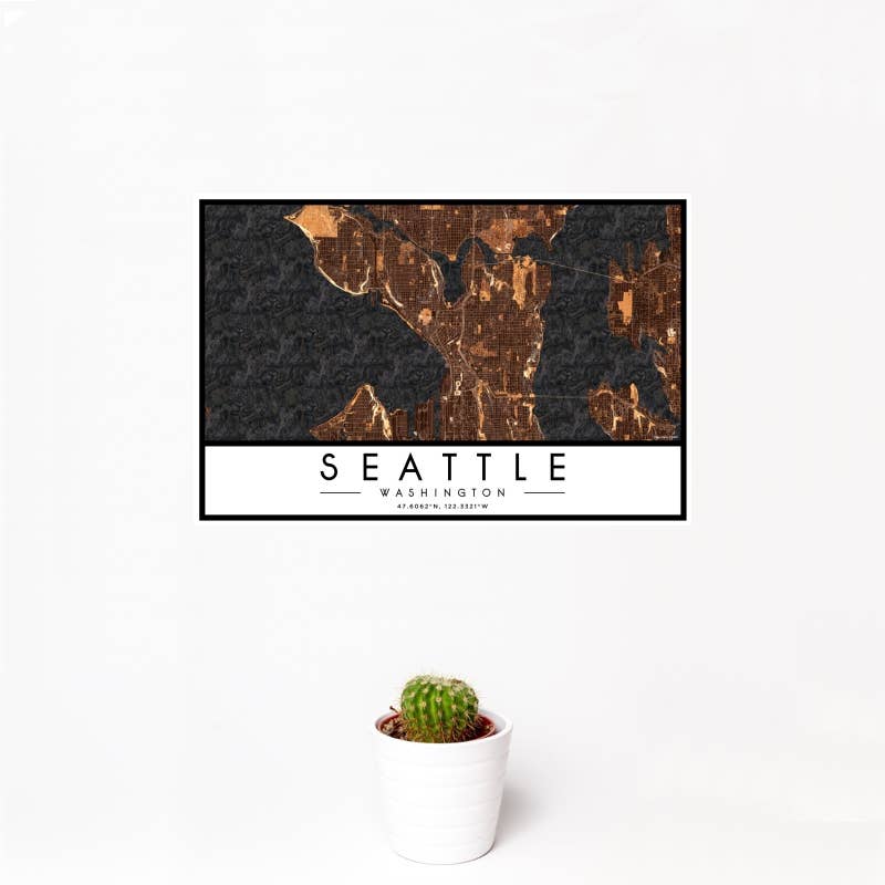 JACE.design - Wholesale Art Print - Seattle WA Map Print Ember1