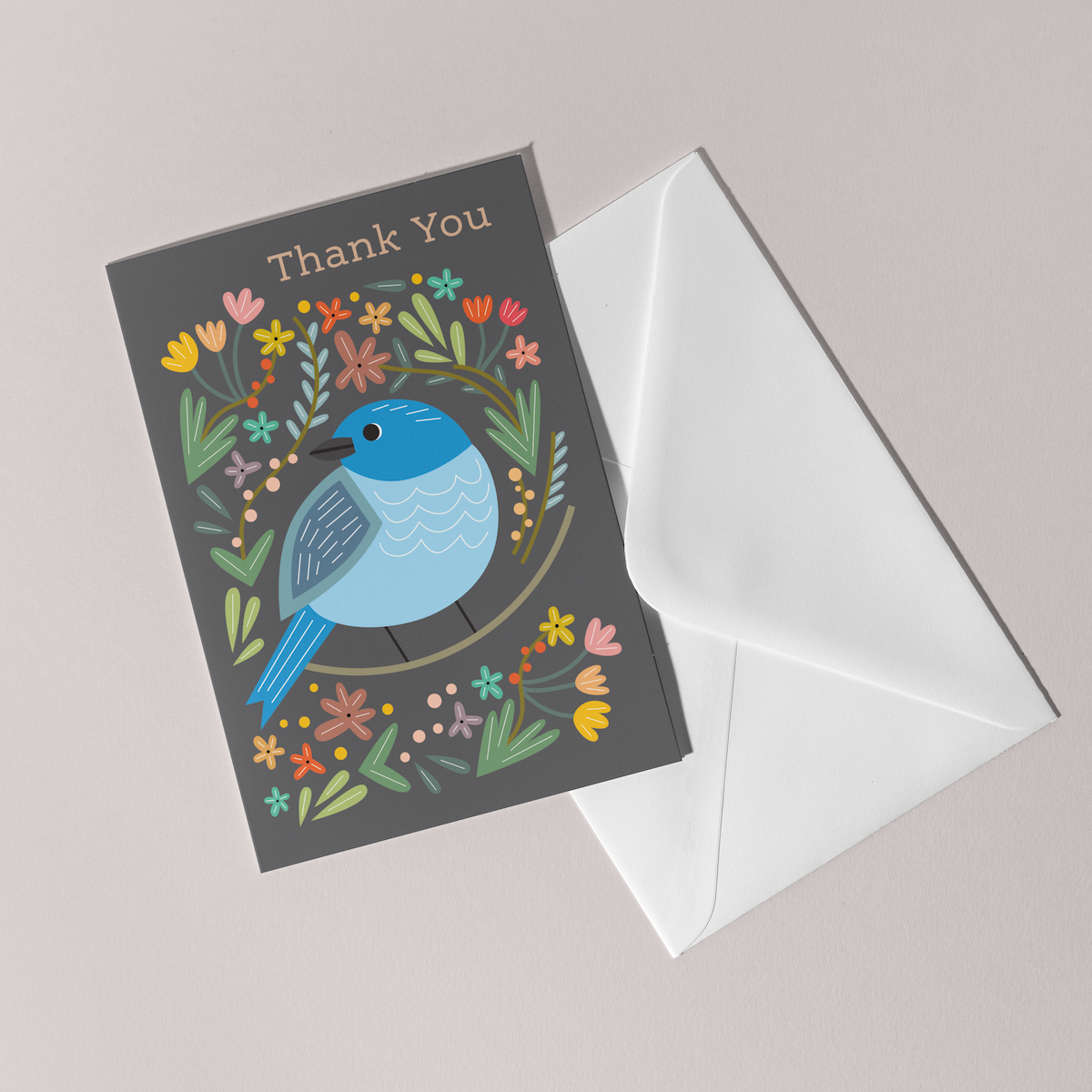 Mint Parcel - Wholesale Thank You Card - Blue Bird0