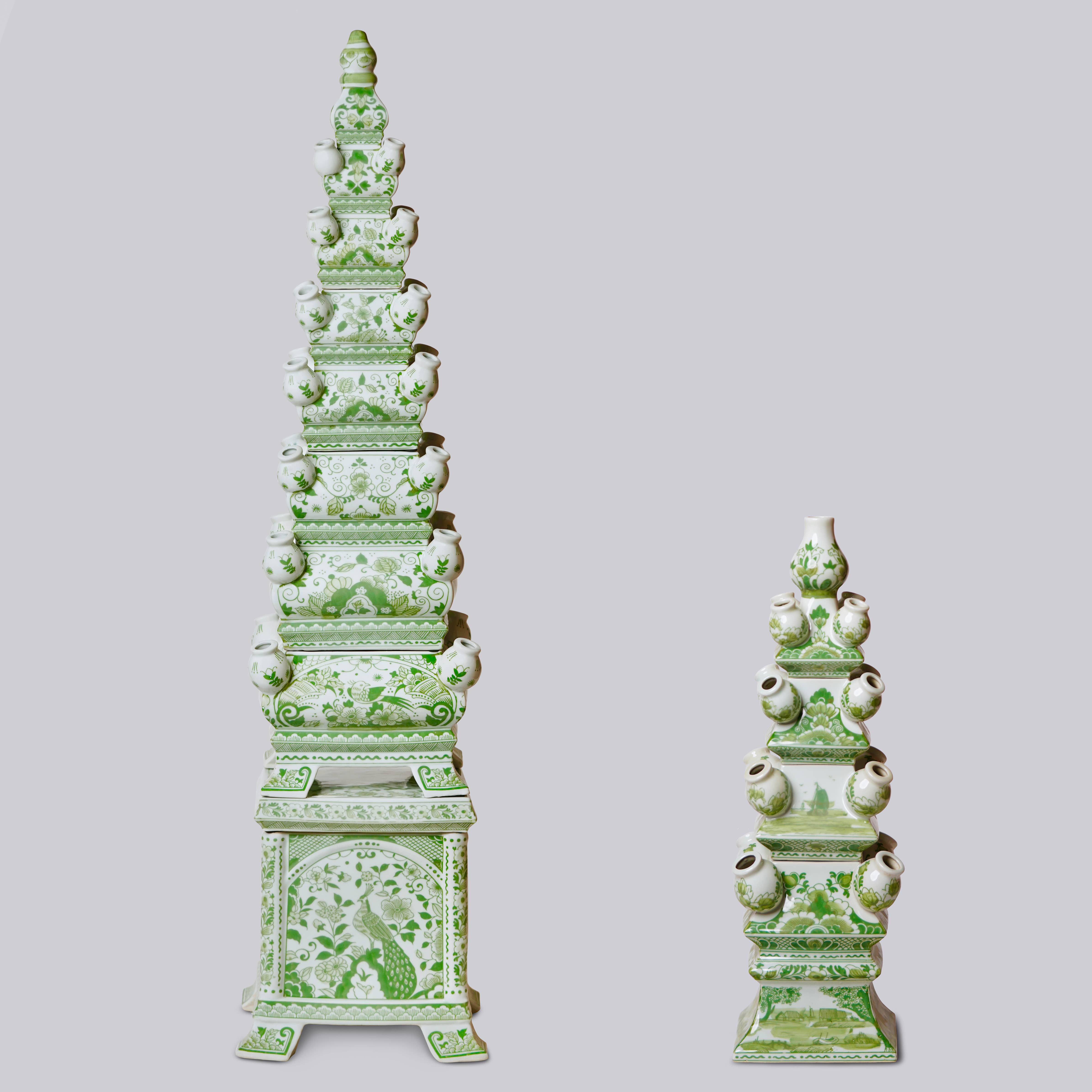 Cobalt Guild - Wholesale Vase - Green and White Tall Porcelain Tulipiere5