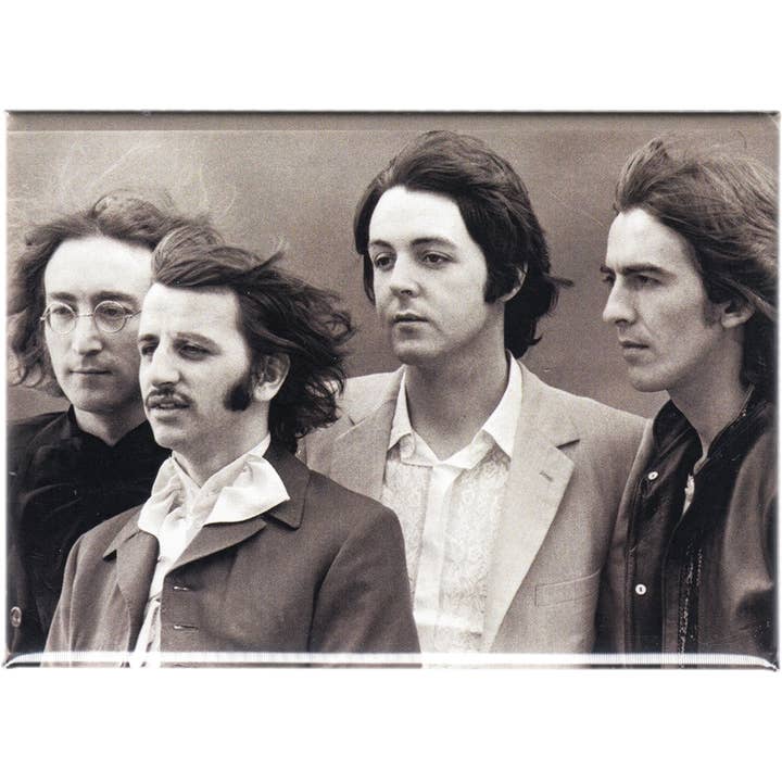Magnet - The Beatles - White Album Era B&W Group Shot for wholesale by Square Deal Recordings & Supplies