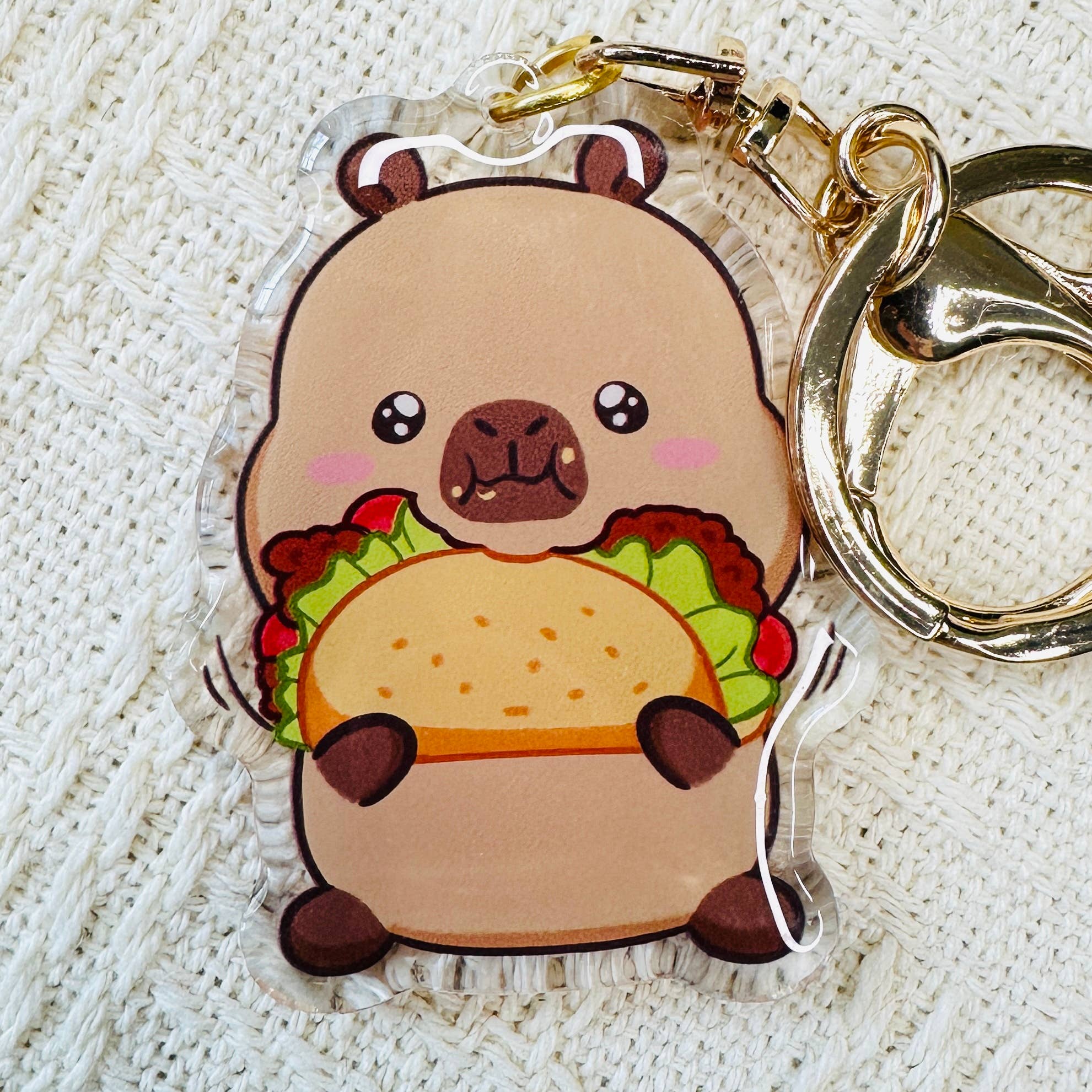 CapyFun - Wholesale Keychain - Women's - Capybara Acrylic Keychain Cute Kawaii Dumpling Boba Tea Coffee Ice Cream Reading Orange Ramen Foodie Hot Pot Holiday Gift For Her22