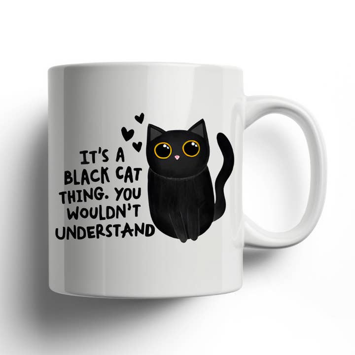 Es ist ein schwarzes Katzen-Ding, Keramikbecher - Spülmaschinenfest für den Großhandel von Handsome Sam's