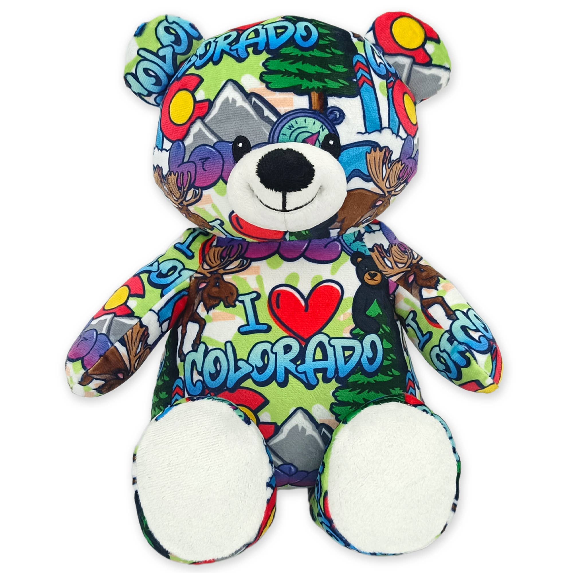 Plushology® by RGU - Wholesale Stuffed/Plush Toy - Kids & Baby - 10" Colorado Graffiti Teddy Bear • Eco0