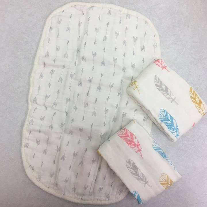 Confezione da 3 panni in mussola, 4 strati di mussola morbida, molto morbidi e assorbenti, di belle dimensioni per la vendita all'ingrosso da parte di Bambino Land