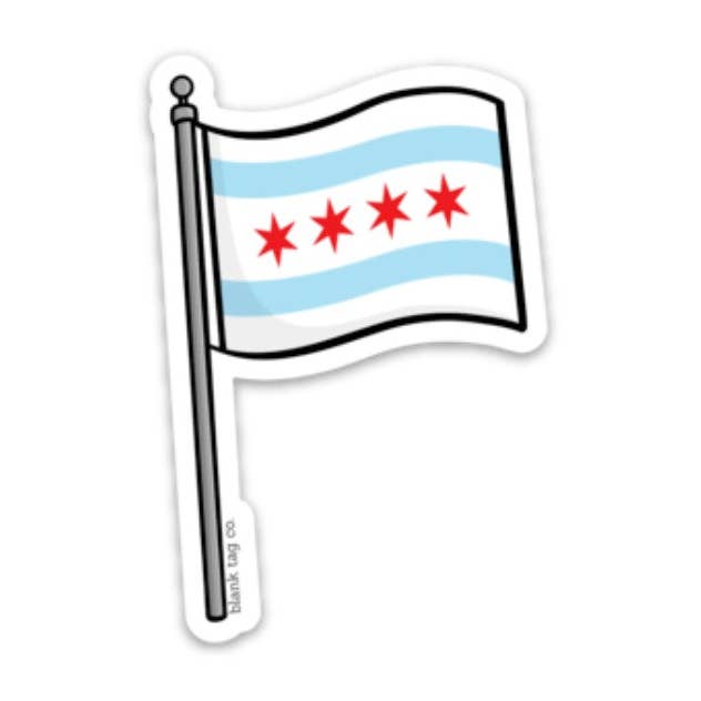 Blank Tag Co.® Waterproof Sticker - Chicago Flag for wholesale by Blank Tag Co. - Waterproof Stickers
