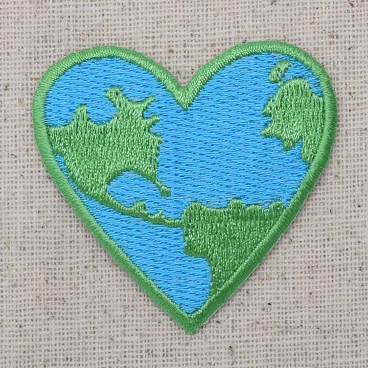 Wholesale Applique - Wholesale Patch - Planet Earth - Heart - Iron on Applique - Embroidered Patch - 694760-A0