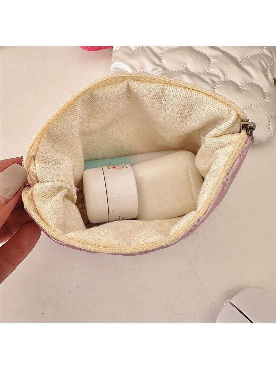 Funkyrel® Atzbranding Limited – wholesale Myntväska - Dam – Cosbai - Silver & Pink Myntbörs med Hjärtmönster11