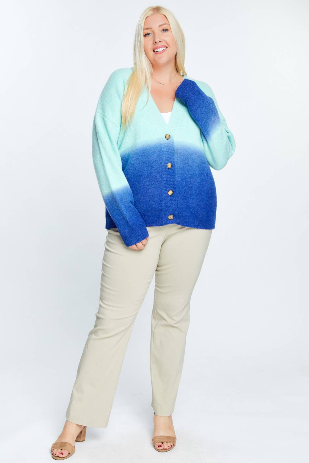 Davi & Dani - Wholesale Cardigan - Women's - OVERSIZE BUTTON DOWN CROPPED DYED SWEATER CARDIGAN6