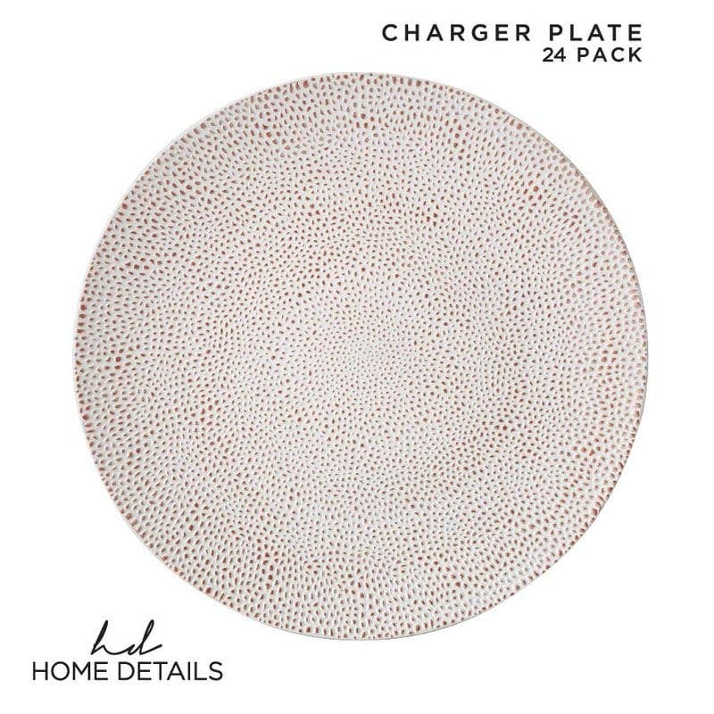 Luxe Party - Wholesale Charger Plate - White Pebble Round Plastic Charger Plate | 1 Charger