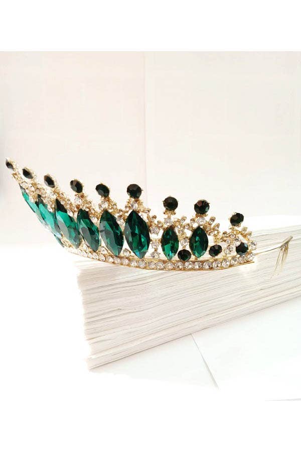 Chicas - Wholesale Tiara - Women's - One Size Fits All Metal Tiara With Jewels HT912-12