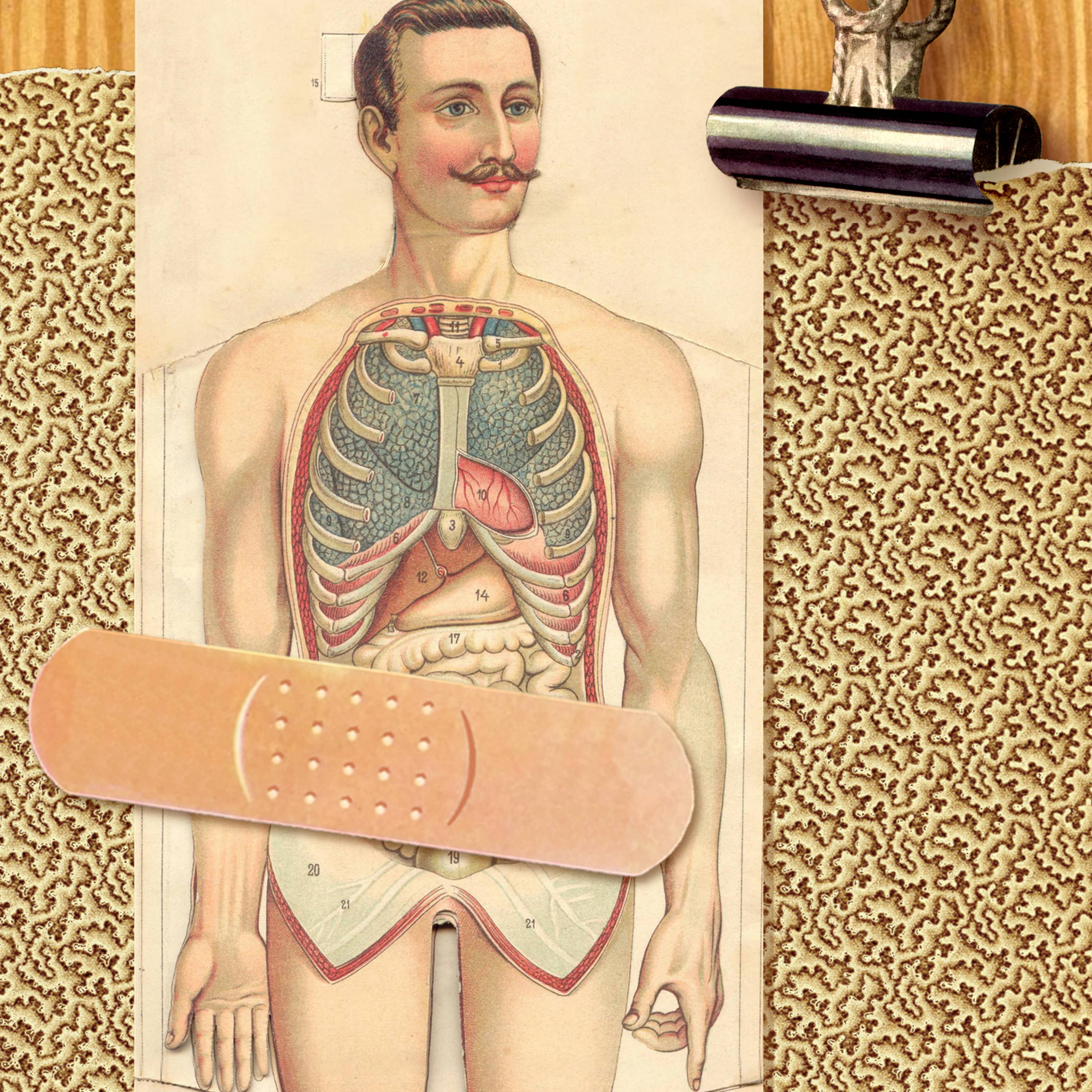 Pictrix Design – Großhandel Gute-Besserung-Karten – LETZTE SECHS: „Post-OP“ (Bauch/Herr) Genesungskarte2