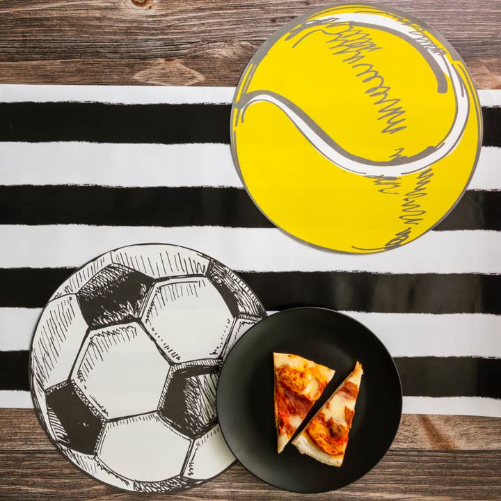 Gatherings by Curated Paperie - Wholesale Disposable Table Cover/Runner - Vintage Black & White Stripe Paper Table Runner1