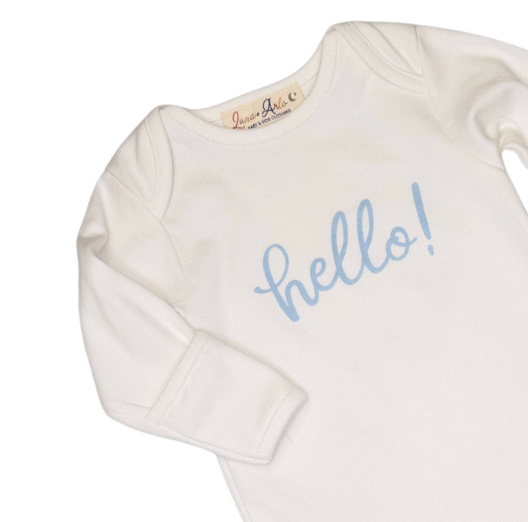 Magnolia Baby – wholesale Jumpsuit – Baby – Hello! Footie - Blue by Luna and Arlo1