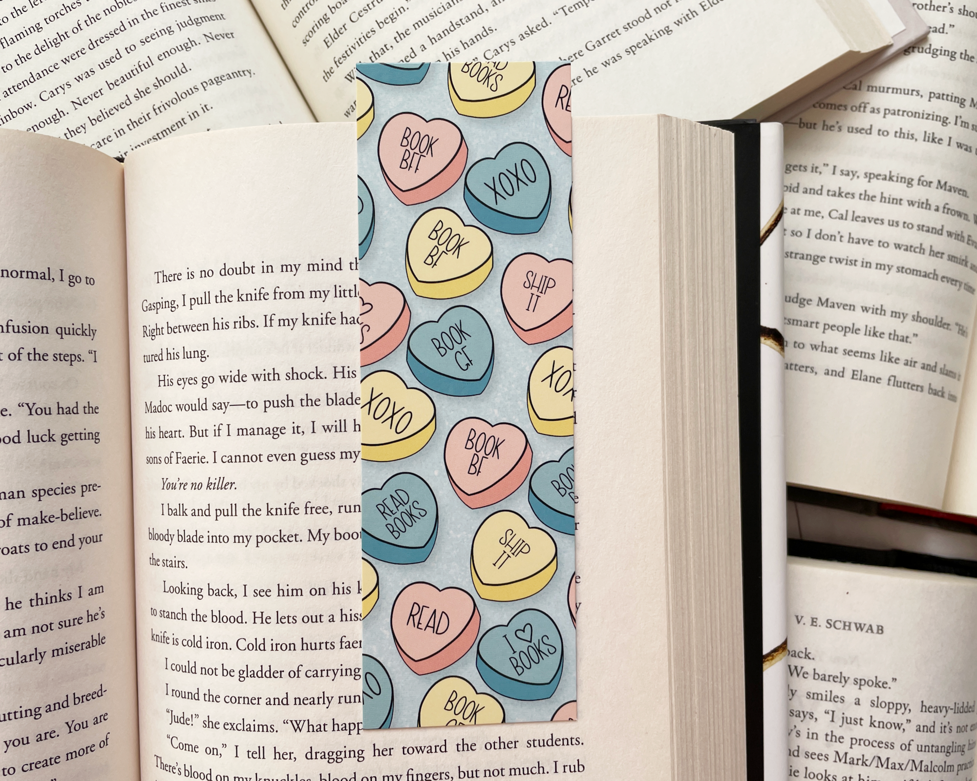 The Peachy Polka Dot – wholesale Bookmark – Bookish Conversation Hearts bookmark2