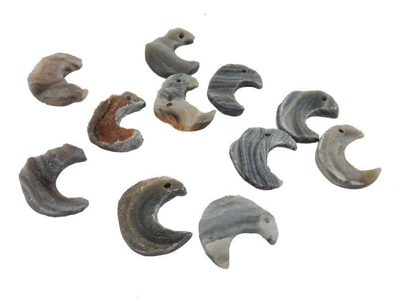 Rock Paradise – Pedra/cristal espiritual por atacado – Cálcedona crua de cristal em calcedona Moon Crescent Perfurada3