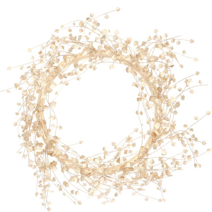 Mini Leaf Wreath Leaf, D48cm, Gold for wholesale by Vosteen
