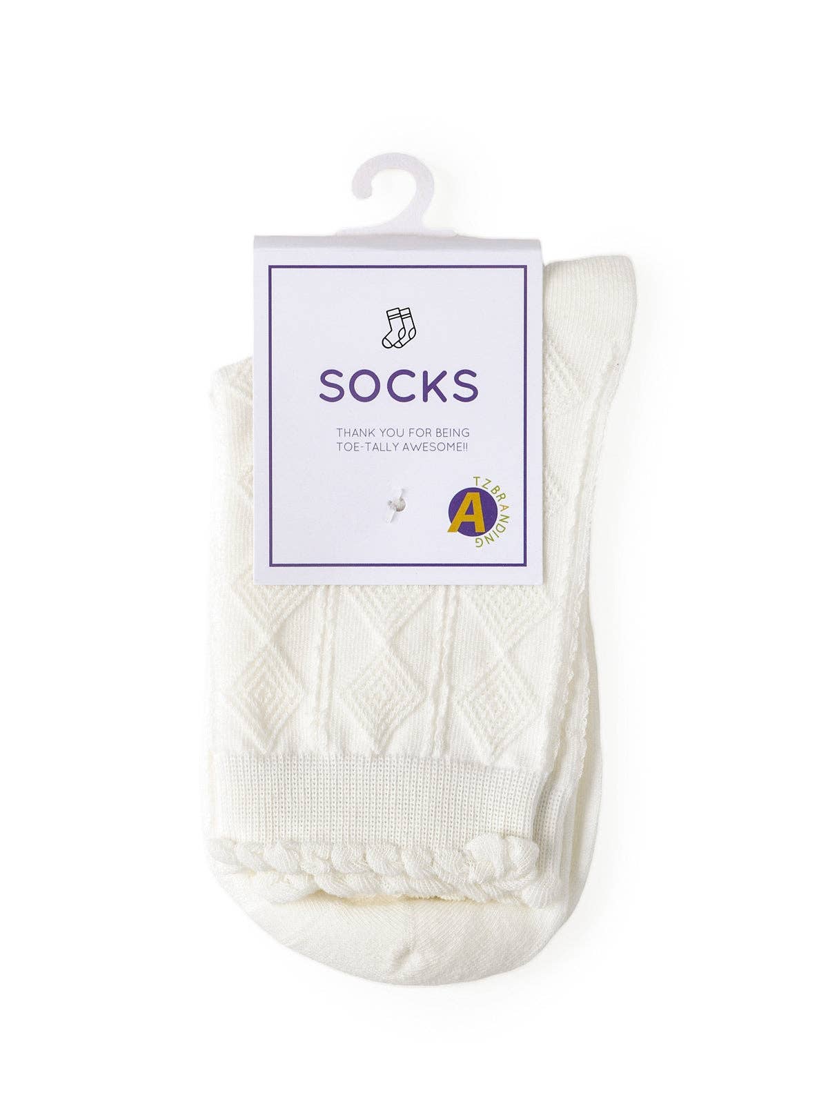 Funkyrel® Atzbranding Limited – Engroshandel Strømper - Dame – Rufia - hvide strømper med rullede kanter til kvinder8