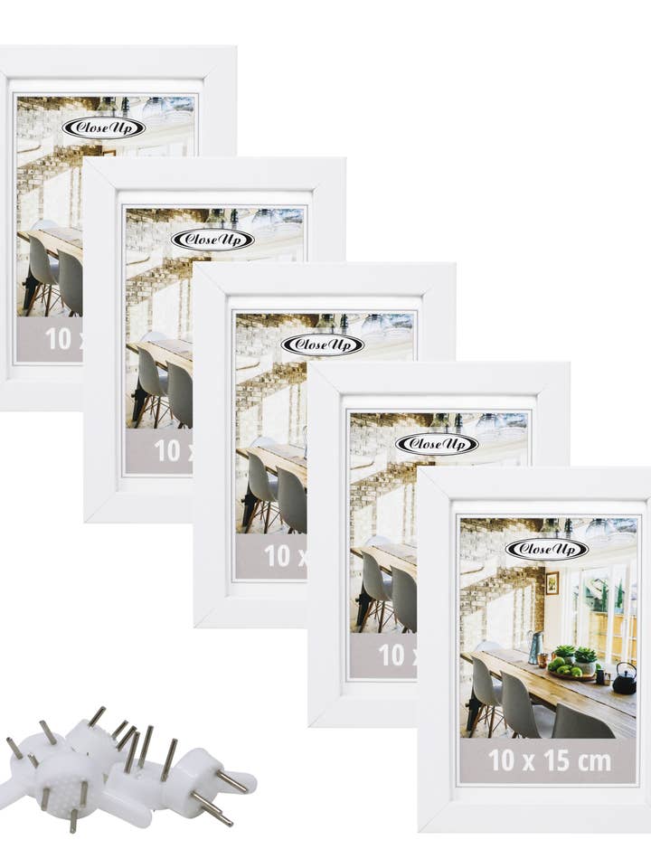 Photo frame set 10 x 15 cm white, 5 pieces for wholesale by Close Up GmbH