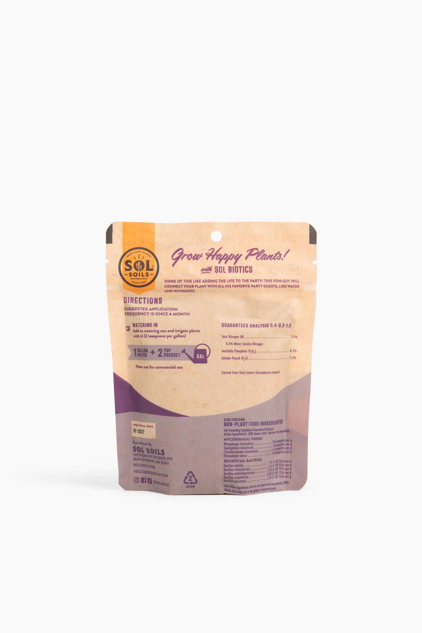 Sol Soils - Wholesale Fertilizer - Sol Biotics - Monthly Myco - Mycorrhizal Fungi Inoculant3