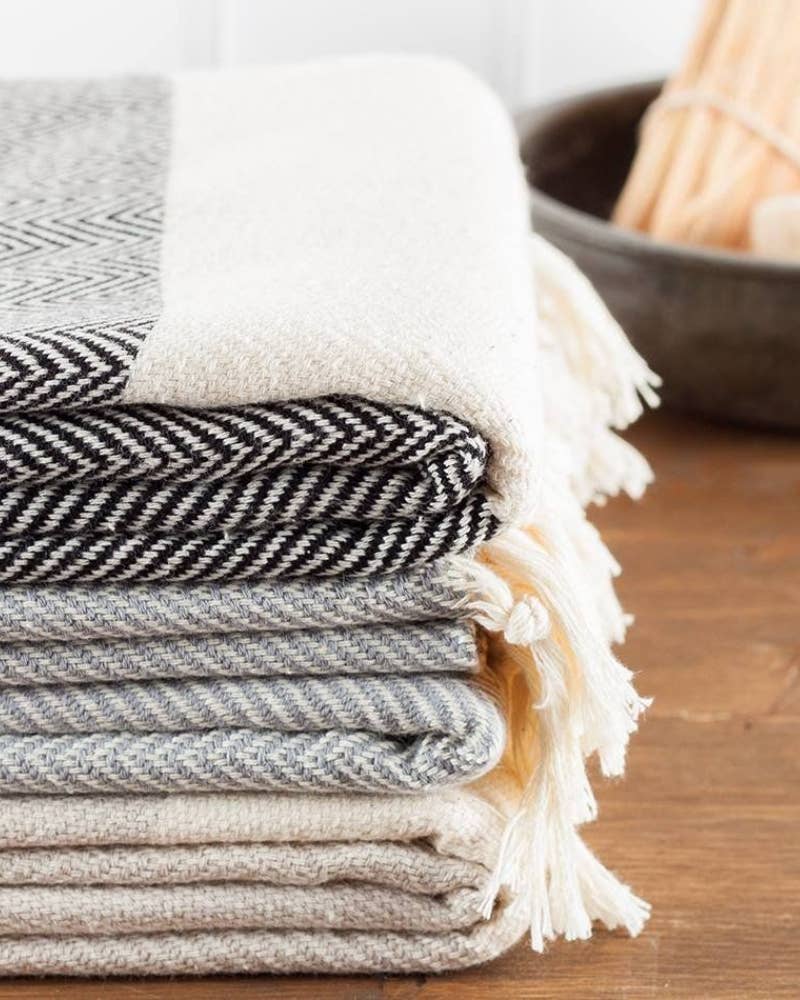 Buld&Co. - Wholesale Beach Towel - Turkish Towel Herringbone, Turkish Beach Towel, XL Zigzag6