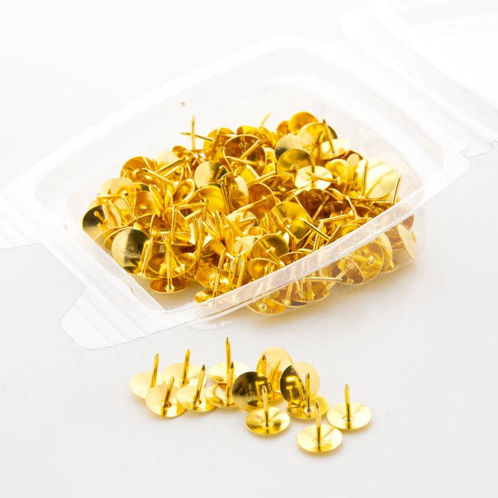 Luna Office Supply - Everyday Essential - Wholesale Thumbtacks - Brass Gold Thumb Tack - Pack of 2003