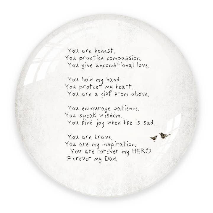 Dad Poem Glass Dome Paperweight – Forever My Hero for wholesale by Susan Case Designs