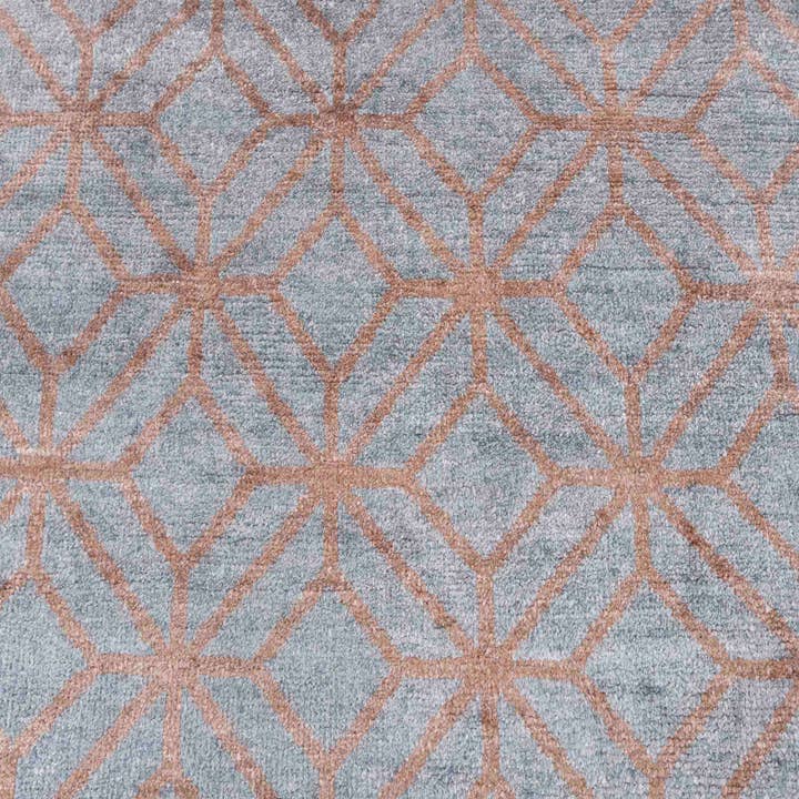 Aesthetic Homes LLC - Wholesale Area rug - 9x12 Gray Floral Saree Silk Rug Hand-Knotted Se-29 2