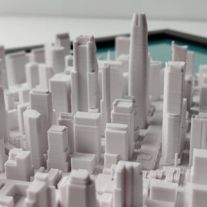 Micropolitan - Vente Cartes - Carte de la ville 3D de San Francisco | Art mural, décoration d'intérieur pour le bureau3