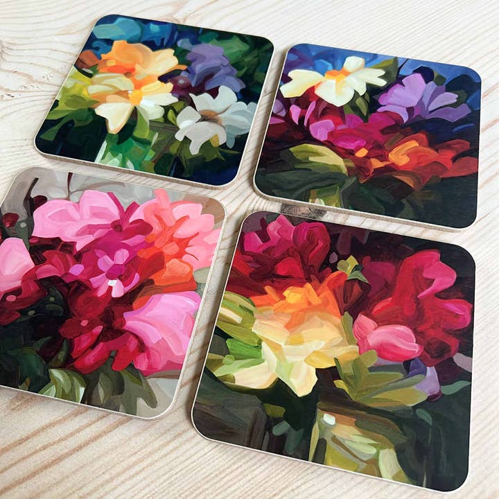 Susannah Bleasby Art - Wholesale Coasters - Coaster | Yellow Wildflowers | Billie2