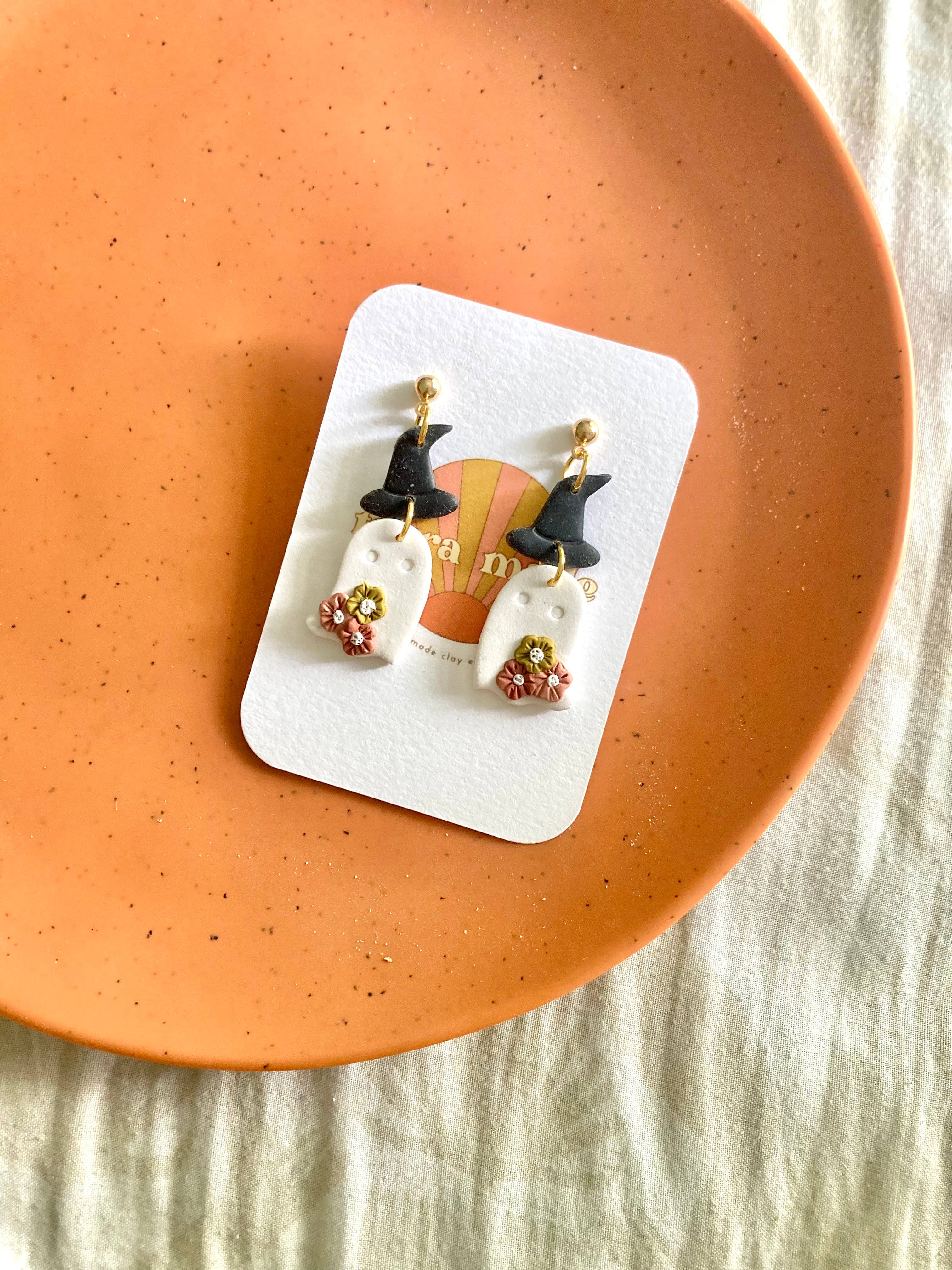 Terra Made - Wholesale Dangle Earrings - Floral witchy ghost dangle earrings2