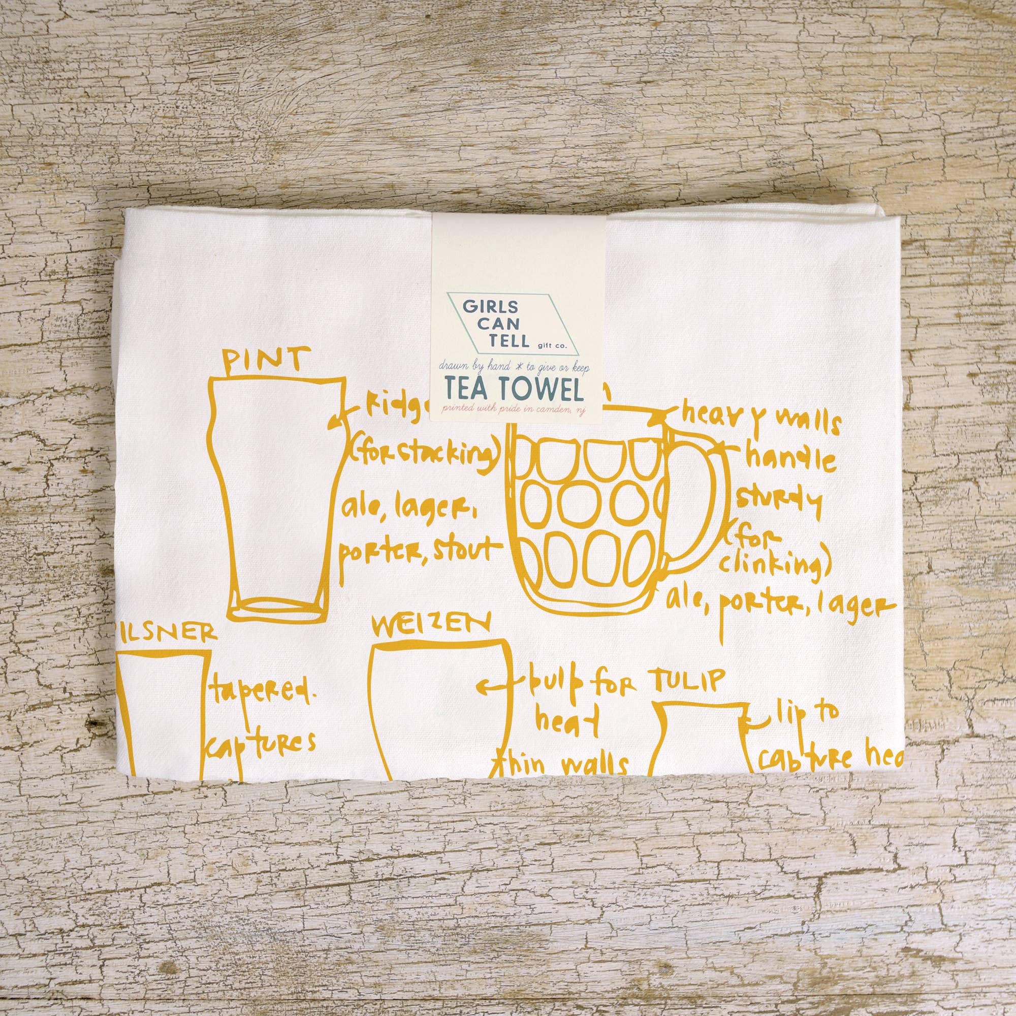 Girls Can Tell - Wholesale Tea Towel - Kitchen Towel - Beer Glassware Tea Towel