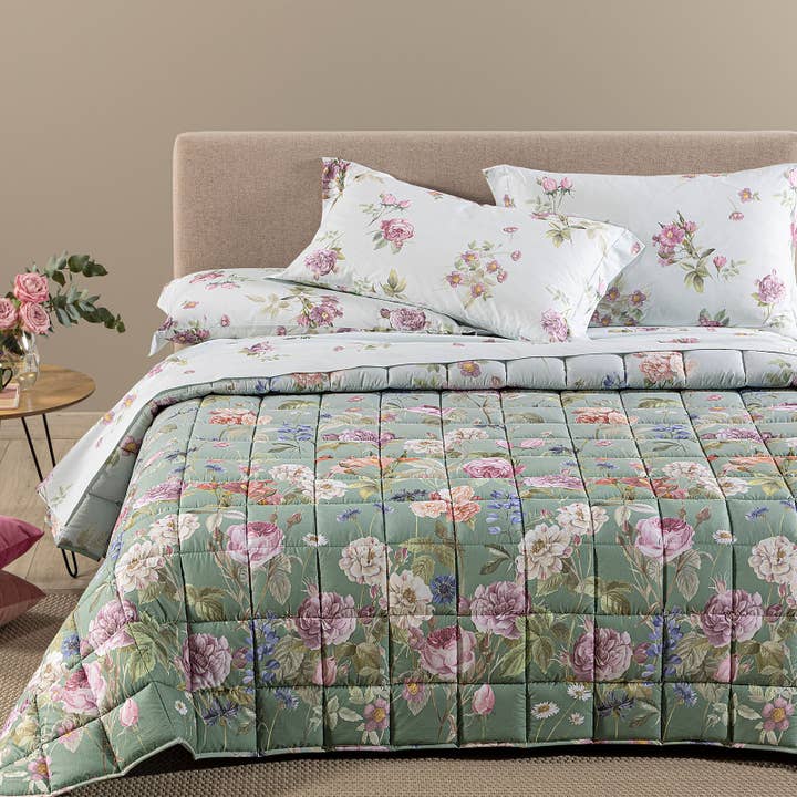 Zeer Lichte Katoenen Quilt Romantische Tuin Caleffi Garden voor wholesale door caleffi spa