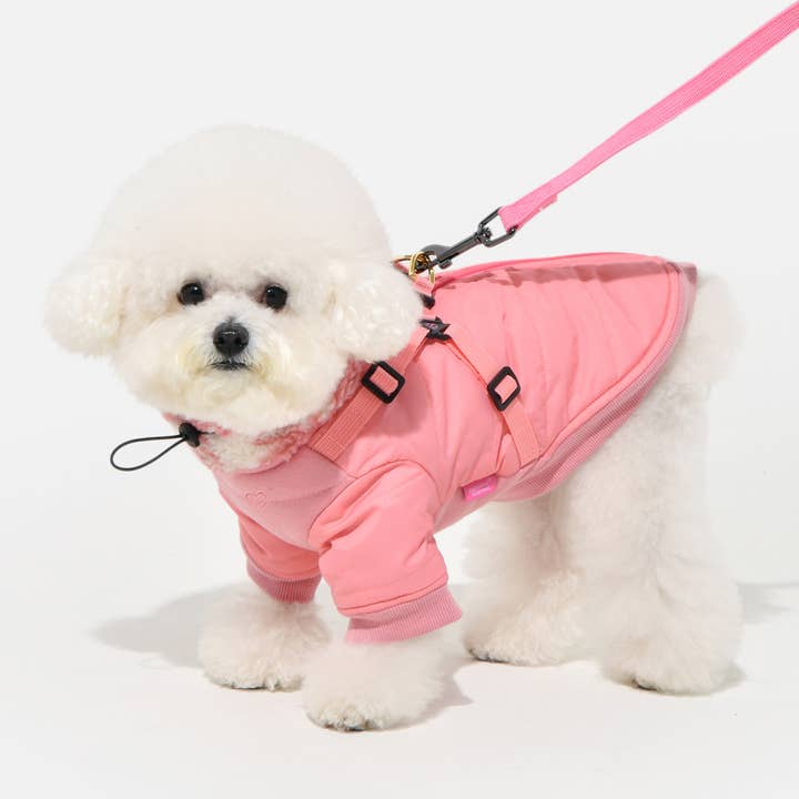 Puppia International Inc. - Wholesale Pet Coat - Dog - PINKAHOLIC XENIA DOG COAT W/ INTEGRATED HARNESS