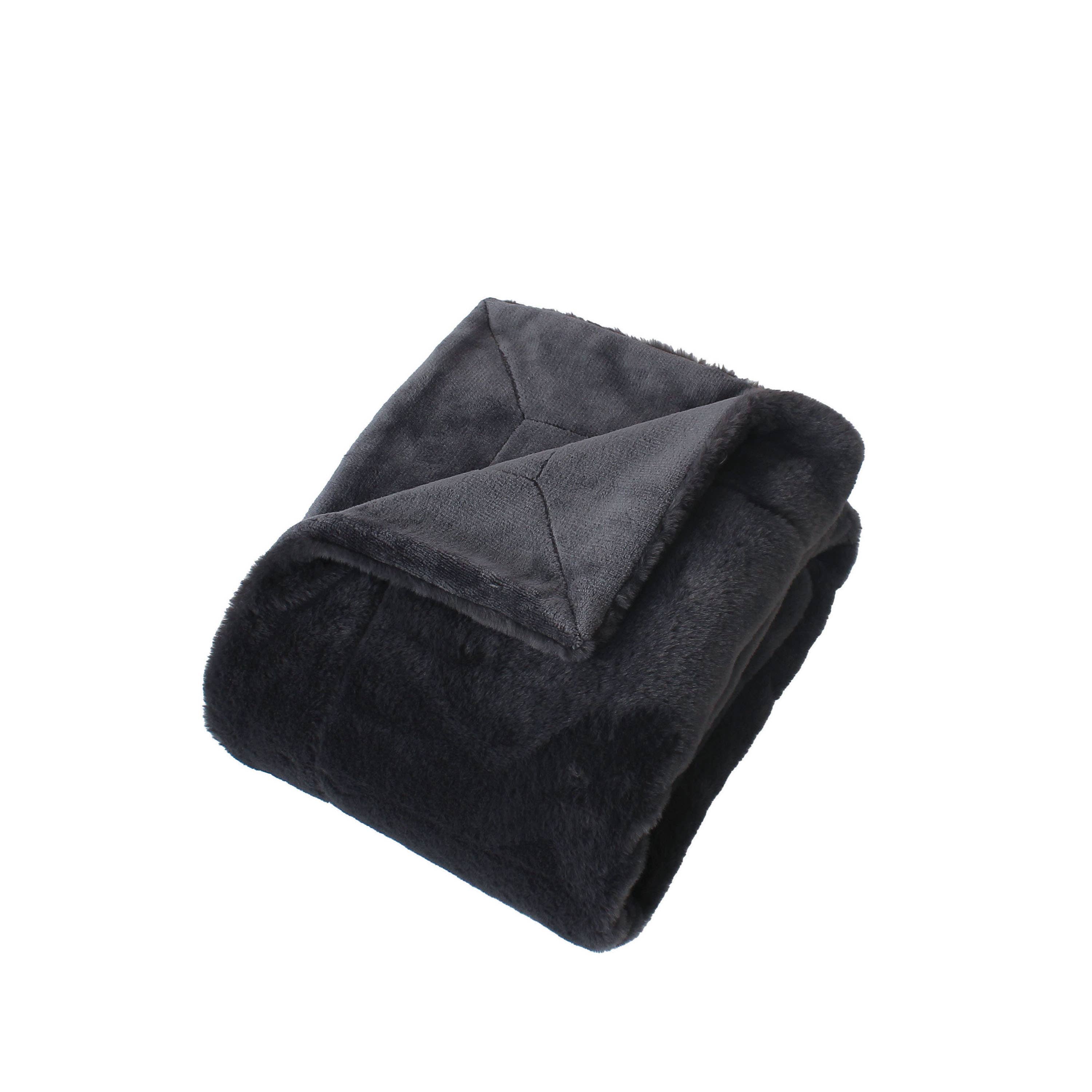 DECOSTARS - CmaDECO - Venta al por mayor Mantas de sofá - Manta efecto piel, forrada de franela, 125x150cm, RABBIT POP7