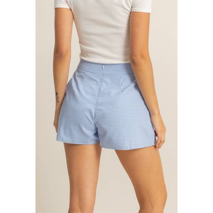 HYFVE - Wholesale Skort - Women's - HF22F155-Gingham High-Waisted Skort