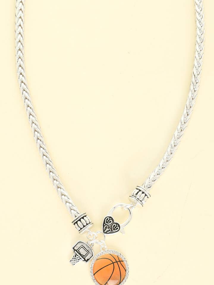 Game Day Basketball Charm Necklace for wholesale by SP Sophia Collection