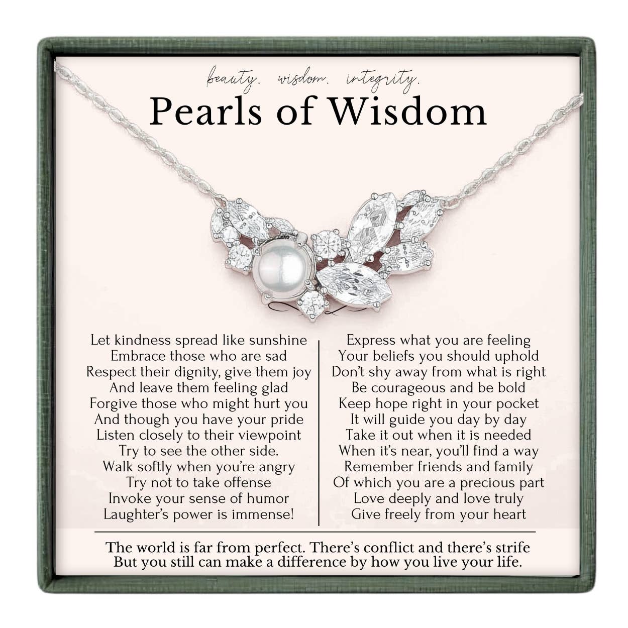 hope love shine – wholesale Beaded/pearl necklace – Graduation Gift for Her - Pearl and Crystal Necklace0