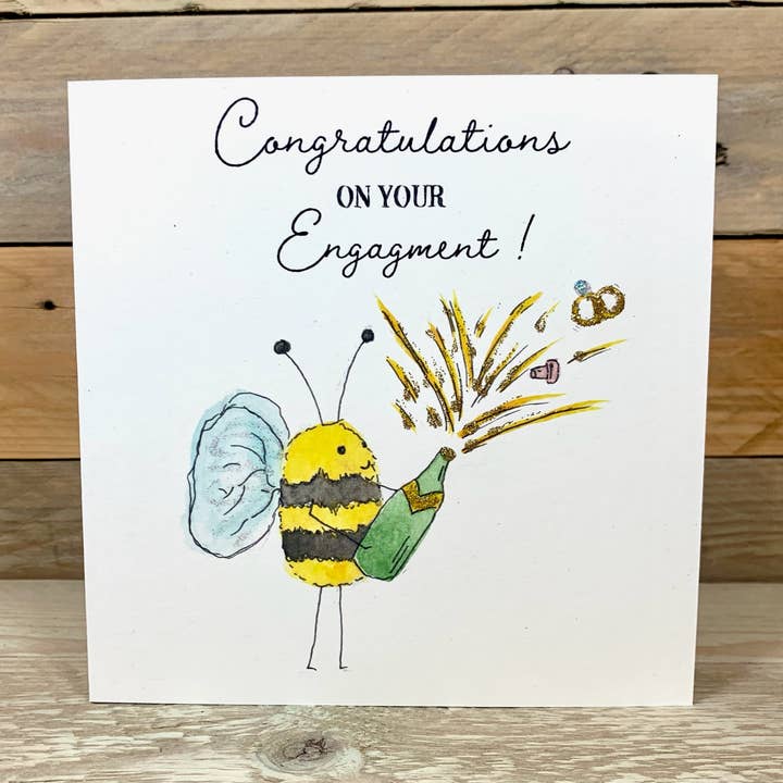 Bee Engagement Card for wholesale by Arty Bee Designs