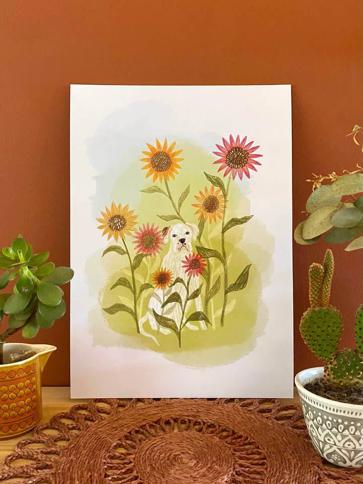 Stampa Cane Boxer / A4 + A3 / Stampa Artistica Opaca 350gsm per la vendita all'ingrosso da parte di Freya Snow