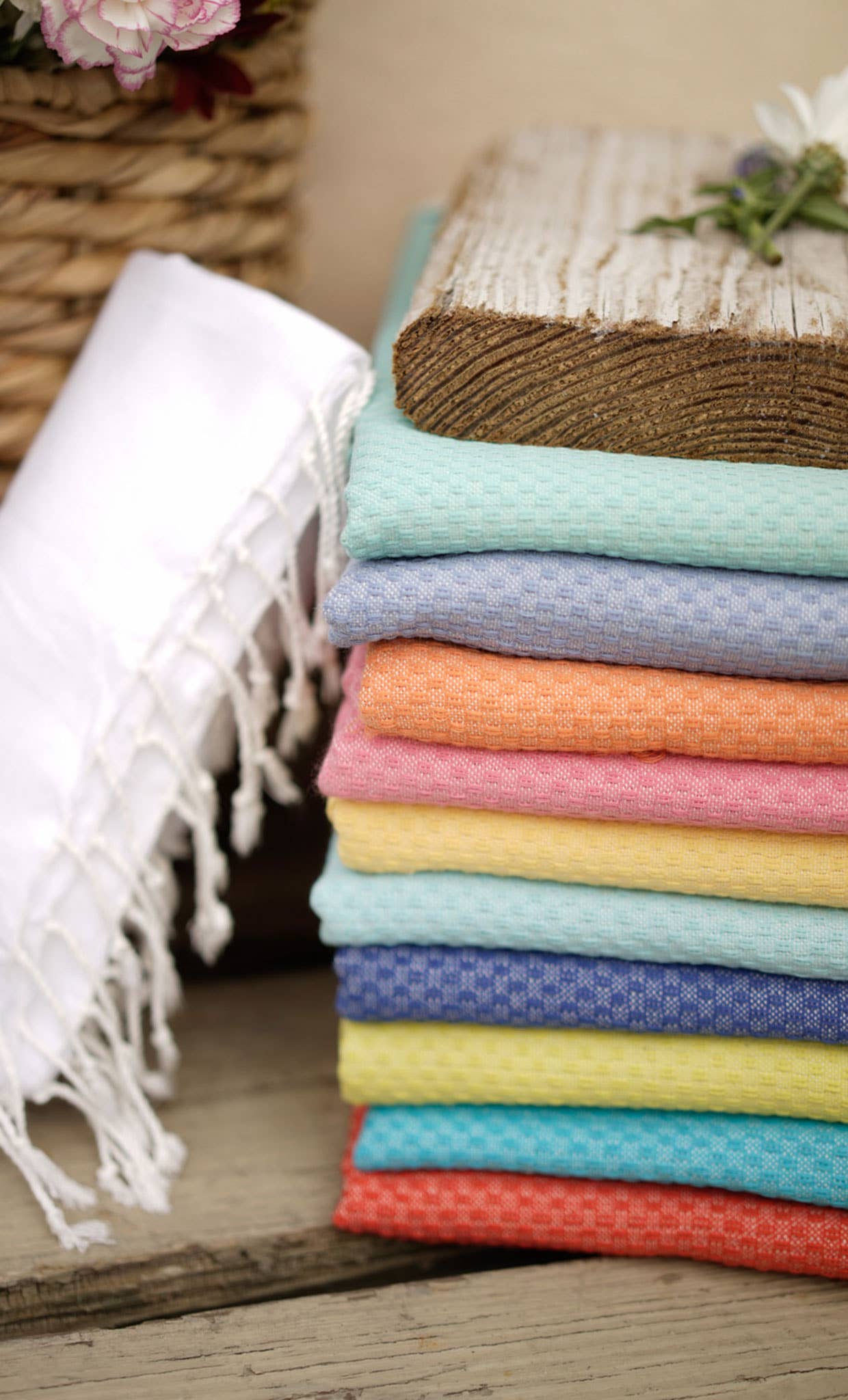 Scents and Feel – wholesale Badhandduk – Fouta-handduk i bikaksmönster - enfärgad27