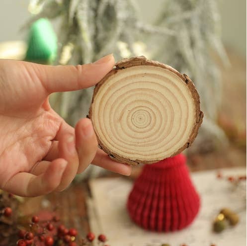 Candles Meta - Vendita all'ingrosso Kit per lavoretti fai da te - Sottopentola Candela in Tronchetti di Legno per Decorazioni Natalizie Fai-da-Te0