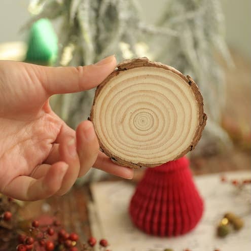 Candles Meta - Vendita all'ingrosso Kit per lavoretti fai da te - Sottopentola Candela in Tronchetti di Legno per Decorazioni Natalizie Fai-da-Te