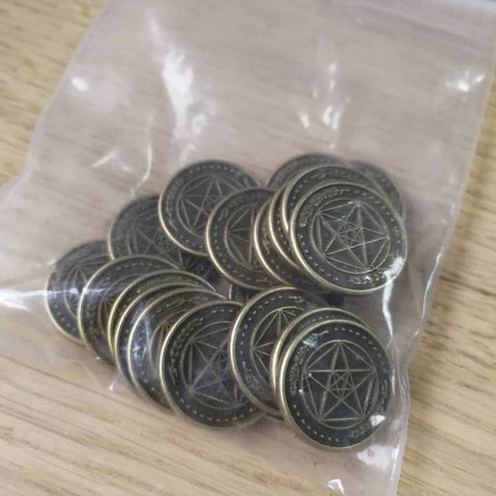 Set a Watch: Metal Coins & Cloth Pouch for wholesale by Rock Manor Games